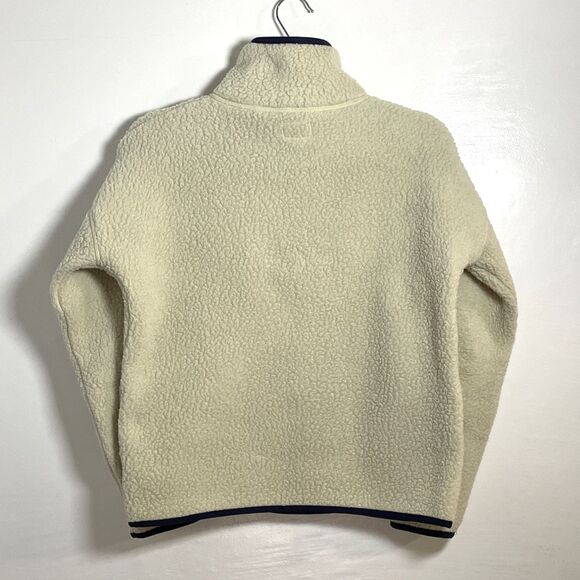 J.Crew Vintage Fleece Polartec® Sherpa Fleece Half-snap Pullover Beige Blue XXS - Picture 4 of 10